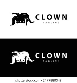 Simple colorful clown hat logo simple circus comedian equipment design template illustration