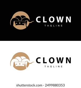 Simple colorful clown hat logo simple circus comedian equipment design template illustration