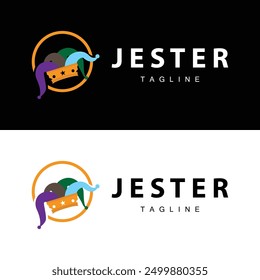 Simple colorful clown hat logo simple circus comedian equipment design template illustration