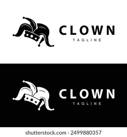 Simple colorful clown hat logo simple circus comedian equipment design template illustration