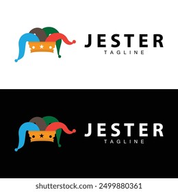 Simple colorful clown hat logo simple circus comedian equipment design template illustration