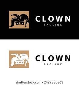 Simple colorful clown hat logo simple circus comedian equipment design template illustration