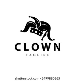 Simple colorful clown hat logo simple circus comedian equipment design template illustration