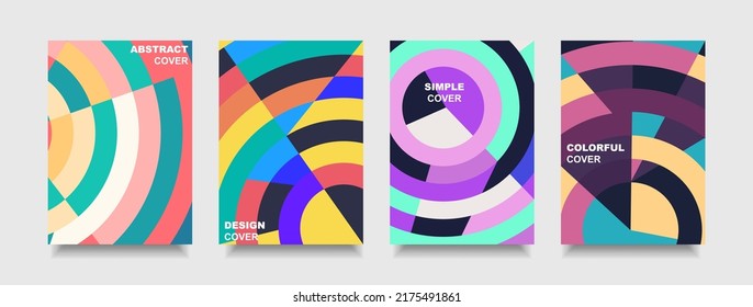 Forma sencilla de portada colorida y fondo abstracto de afiche de estilo moderno