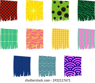 Simple, colorful and cute flag illustration
