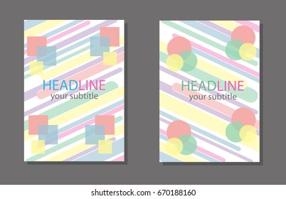 Simple colorful design template for brochure, cover, notepad, poster, textbook, schoolbook, notebook etc. Vector illustration.