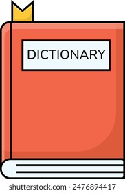 simple colorful dictionary back to school icon