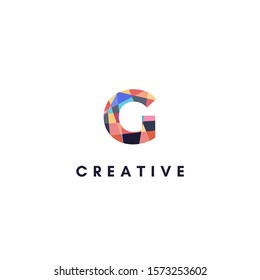 simple colorful digital vibrant monogram G logo letter creative design concept.