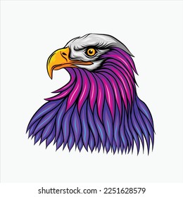 Simple Colorful eagle head logo