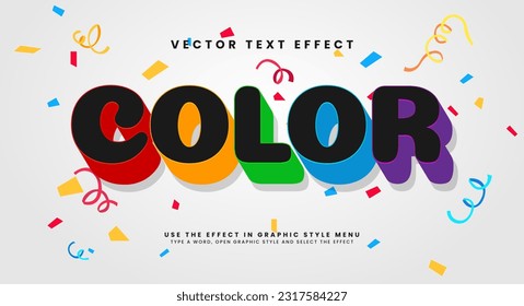 Simple colorful editable vector text style effect.