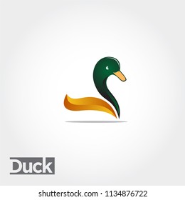 simple colorful elegant duck logo, abstract duck logo