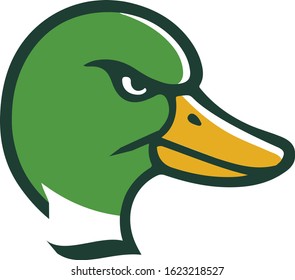 simple colorful elegant duck logo, abstract duck  head logo
