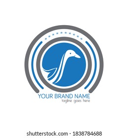 Simple colorful elegant duck logo, Abstract duck logo template, Duck Hunter Logo Vector Template Design