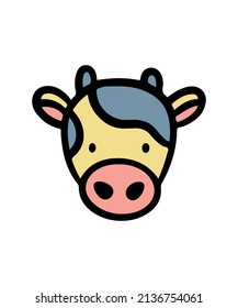 Simple and colorful farm animal themed illustration