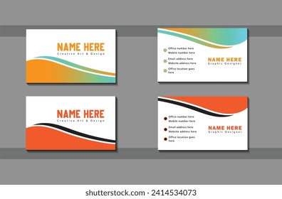 simple colorful finance business card template mockup online free service