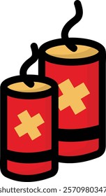 simple colorful fireworks explosion icon illustration design