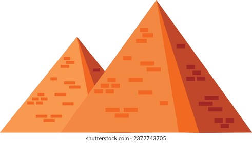 Simple colorful flat drawing of the Egyptian historical landmark monument of the GIZA PYRAMID COMPLEX, GIZA