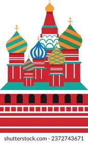Sencillo plano colorido del monumento histórico ruso de la CATEDRAL DE SAINT BASIL, MOSCÚ