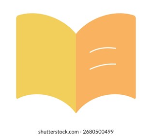 Uma ilustração simples e colorida de um livro aberto. Este ícone minimalista é perfeito para educação, conhecimento, leitura e conceitos relacionados à literatura.
