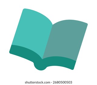 Una ilustración plana simple y colorida de un libro abierto. Este icono minimalista es perfecto para la educación, el conocimiento, la lectura y los conceptos relacionados con la literatura.
