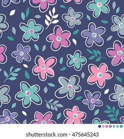 Simple colorful floral pattern background