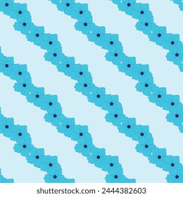 Simple colorful Flower Pattern Blue Background
