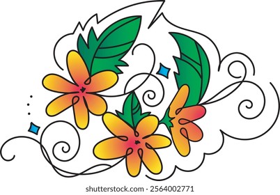 simple colorful flower pattern design: t-shirt design, pillow cover, book cover design, creative illustration