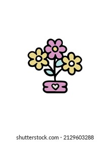 Vector de flores simple y colorido