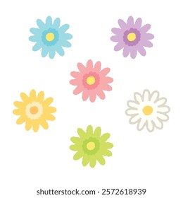 Simple and colorful flower vector illustration