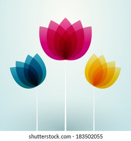 Simple colorful flowers