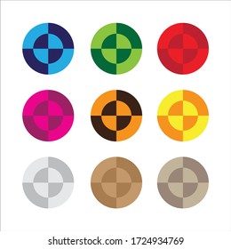 Simple colorful geometric circle design for icon logo background