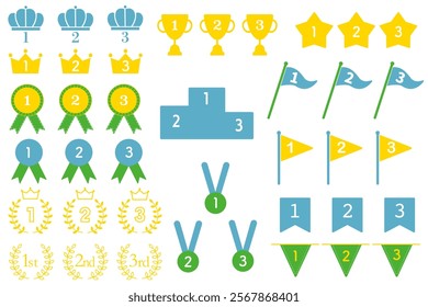 Simple and colorful handwritten ranking icon set