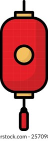 simple colorful hanging lantern icon illustration design