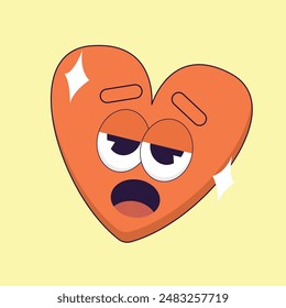 simple colorful heart mascot icon illustration