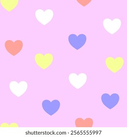 Simple Colorful Heart Shape Seamless Pattern 