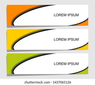 Simple colorful horizontal banners - with abstract motive concept