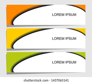 Simple colorful horizontal banners - with abstract motive concept