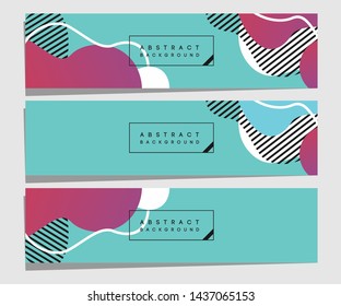 Simple colorful horizontal banners - with abstract motive concept