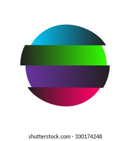Simple colorful horizontal banners - circle




