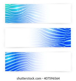 Simple colorful horizontal banners - with wave motive. 