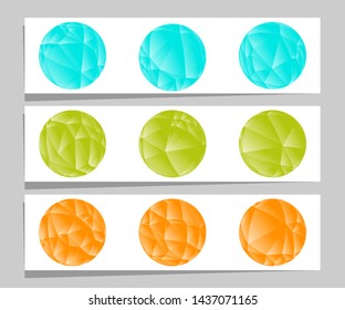 Simple colorful horizontal vector banners - with abstract motive concept
