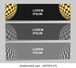 Simple colorful horizontal vector banners - with abstract motive concept