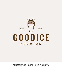 simple colorful ice cone logo design vector graphic symbol icon illustration creative idea