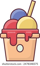 simple colorful ice cream icon illustration