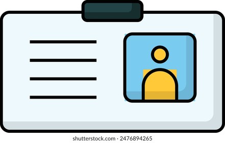 simple colorful id card back to school icon