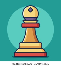 A simple and colorful illustration of a chess pawn, perfect for use in game design, educational materials, or as a graphic element for your projects.