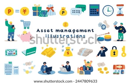 A simple and colorful illustration inspired by asset management