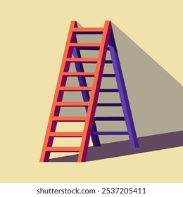 Una ilustración simple y colorida de una escalera, perfecta para agregar un toque de fantasía a sus diseños. Este gráfico se puede utilizar para proyectos relacionados con la construcción, el bricolaje, el crecimiento.