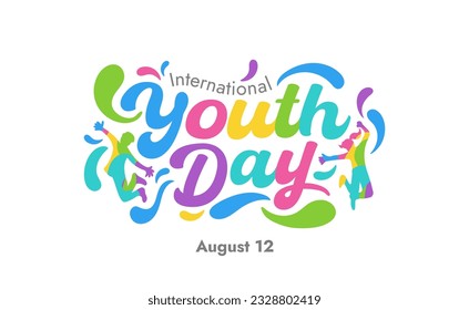 Simple Colorful International Youth Day Logo Typography in Geometric Splash Style