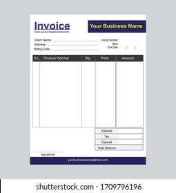 Simple or Colorful Invoice Template Design and stationery